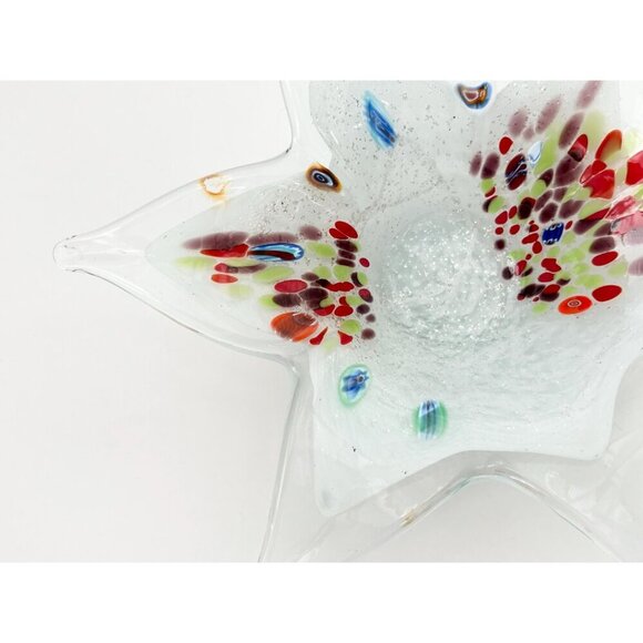 Murano Star Shaped Rainbow Glass Vintage Handbow Catchall Bowl | Italian Made - Picture 7 of 10